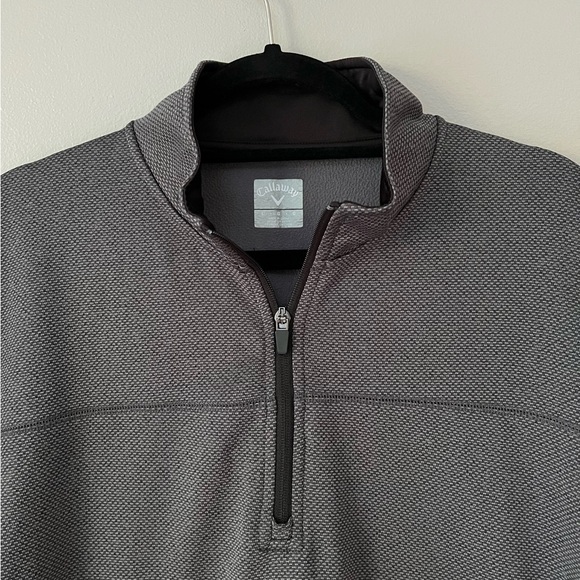 Callaway Men’s Grey Quarter Zip Pullover Golf Sweatshirt - Picture 3 of 5